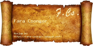 Fara Csongor névjegykártya